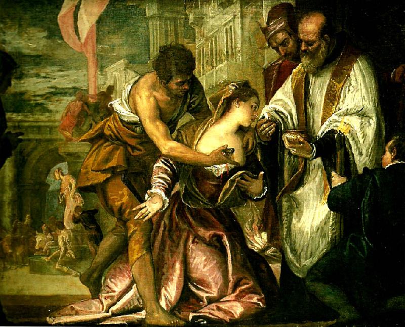 Paolo  Veronese last communion and martyrdom of st oil painting image